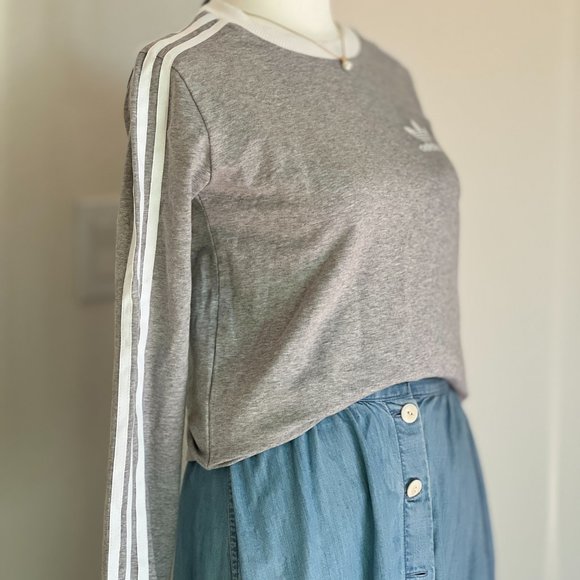 NWT ADIDAS ORIGINALS WOMENS 3-STRIPES LONG SLEEVE T-SHIRT - Picture 11 of 12